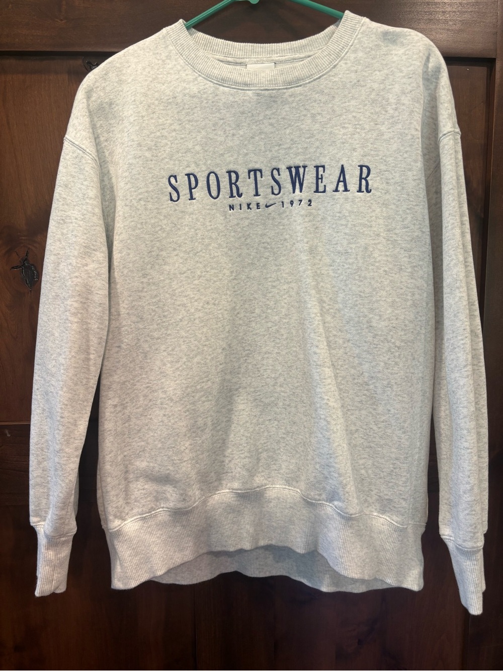 Nike Sportswear Women’s Light Gray Crewneck Sweatshirt